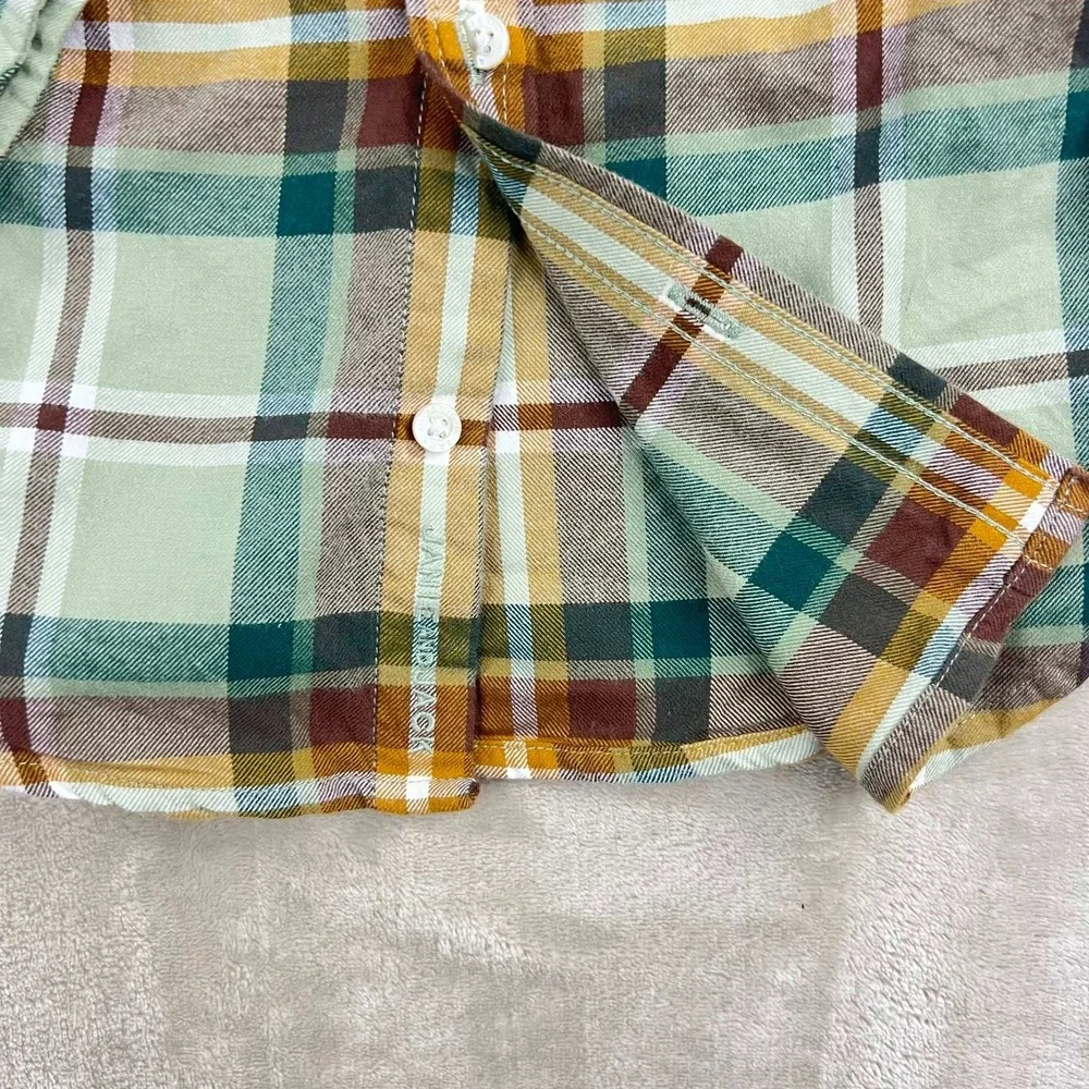 Janie and Jack Toddler Plaid Flannel Shirt and Corduroy Pants Set 2T Brown Green